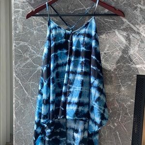 ASOS Petite Hi-Lo Blue Tie-Dye style Blouse